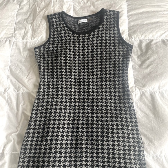 Ribbed Knitted Calvin Klein Womens Dress, Black & Grey Pattern - Picture 2 of 4